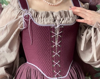 18th Century Historical Corset "Symmetry": Reversible Fully-Boned Custom Stays