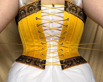 Victorian C.1885 Midbust Corset With Lace Decoration - Copy