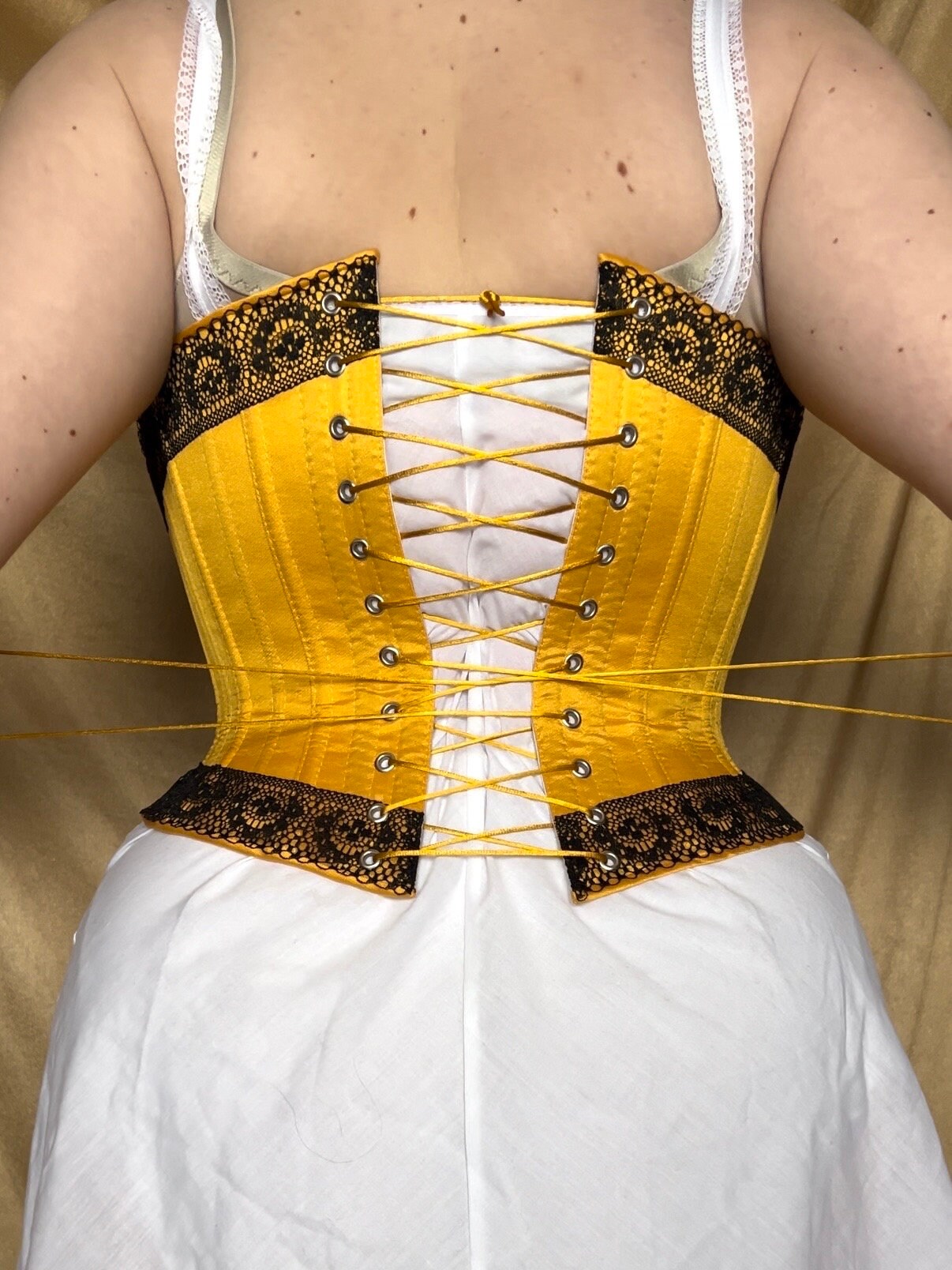 vintage yellow corset コルセット イギリス