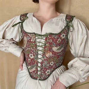 18th Century Inspired Stays &quot;Symmetry&quot; - Historical Corset - Reversible Fully-Boned Stays - Elizabethan - Rococo - Renaissance