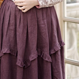 Vintage Inspired Tea-Length Skirt Marigold Designer Skirt With Layered Frills Bohemian Style Skirt image 7