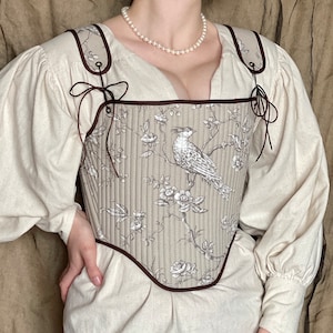 Tudor Inspired Corset &quot;Majesty&quot; - Reversible 16-17th Century Stays - Fully-Boned Overbust Stays - Elizabethan - Pair Of Bodies