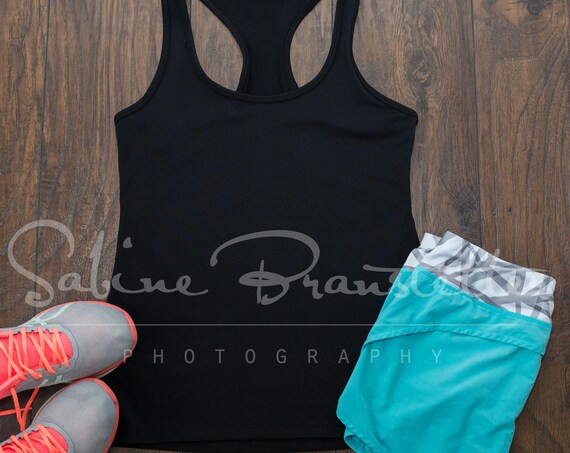 Styled Stock Photography Work It Mockup File Black Racerback