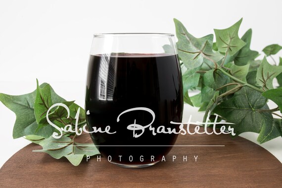Styled Stock Photography Merlot Mockup File Stemless Wine Glass