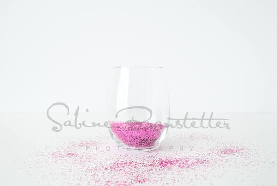 Styled Stock Photography Glitter Fanciness Mockup File Stemless Wine