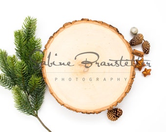 Download Styled Stock Photography "Season Grettings To You", Mockup-Digital File, Wood Slice Winder ...