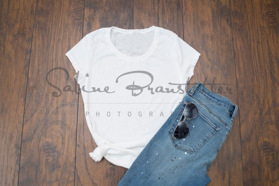Styled Stock Photography Bella Mockup File White Womens T-Shirt Styled Stock Photography Bella Mockup File White Womens T-Shirt