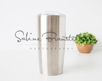 Styled Stock Photography "Drink Up", Mockup-Digital File, Silver Coffee Travel Mug, Tumbler Mock Up