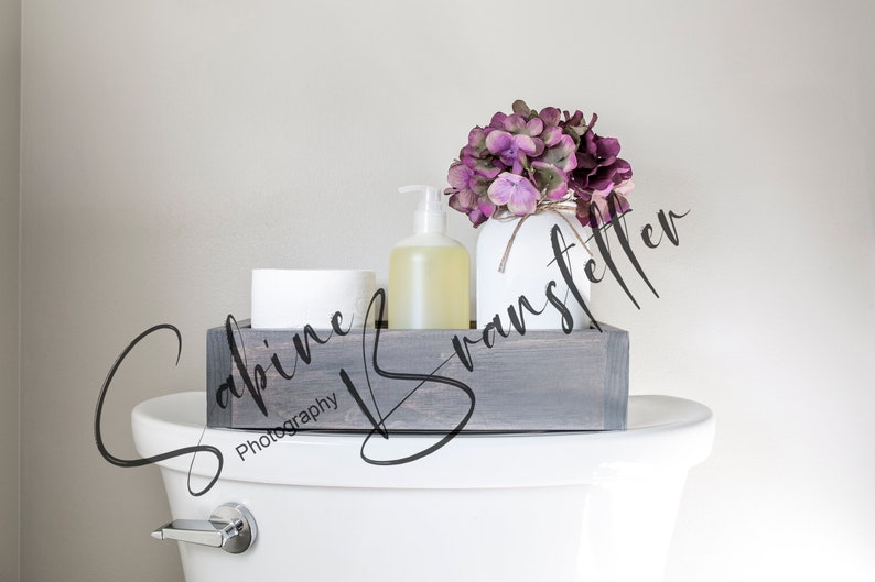 Styled Stock Photography Sweet Cheeks, Mockup-Digital File, Gray Wood Toilet Paper Holder Storage Box Mockup imagem 1