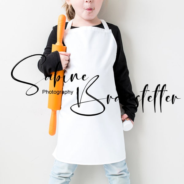 Kid's White Apron Mockup "Little Chef", Digital JPEG File