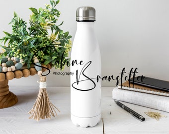 White Sublimation Water Bottle Mockup "Keep It Cool", Digital JPEG File