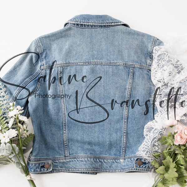 Styled Stock Fotografie "Getting Married In Style", Mockup-Digital-Datei, Hochzeit Jeans Jacke Mockup