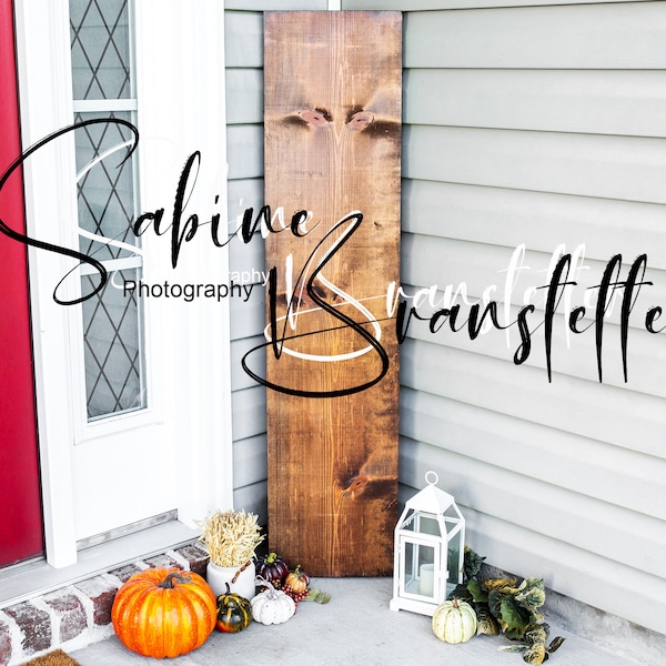 Mockup "Willow", Mock Up-Digital JPEG File, Gray, Large 12inx4ft Brown Porch Wood Sign, Fall/Thanksgiving Rustic Decor Photography