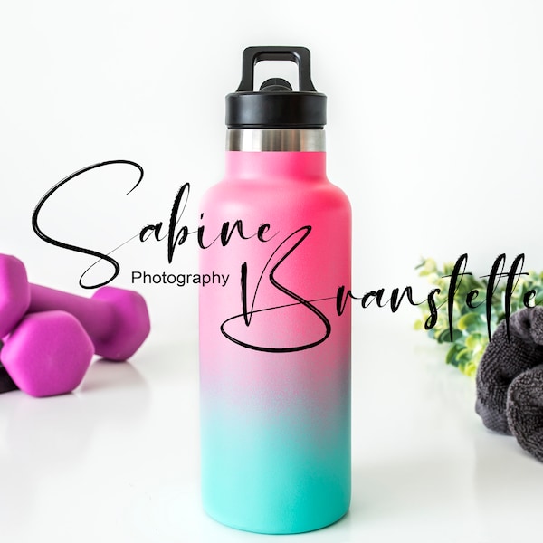 Styled Stock Photography "Get It Done", Mockup-Digital File, Pink Sports/Workout Water Bottle Mockup