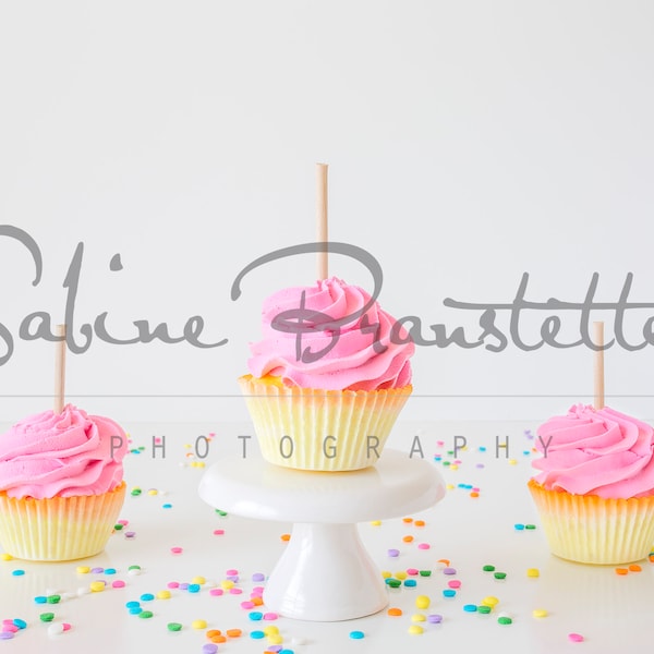 Styled Stock Photography "Sweetness", Mockup-Digital File, Pink Cupcakes/Cake Topper Mockup