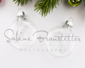 Clear Disk Christmas Ornaments Mockup "Bells Will Be Ringing", Digital JPEG File