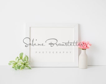 Styled Stock Photography "Summer Love", Mockup-Digital File, Horizontal White Wood Sign/Frame Mockup