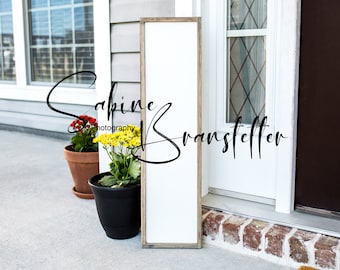 Mockup "Forever Yellow", Mock Up-Digital JPEG File, Rustic 8x30 Vertical Front Porch Sign, Farmhouse Decor Photography