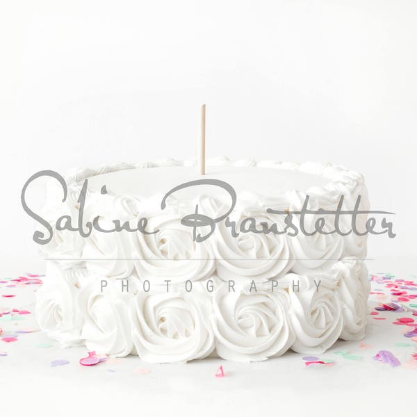 Styled Stock Photography "Pink Party", Mockup-Digital File, White Cake with Topper Stick Wedding/Party Mockup