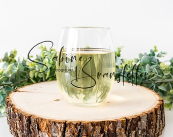 Styled Stock Photography "Moscato Lover", Mockup-Digital File, Stemless Wine Glass With White Wine Mockup