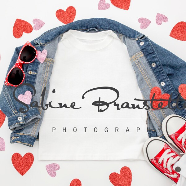Girl's Valentine's Day T-Shirt Mockup "Cutie Pie", Digital JPEG File