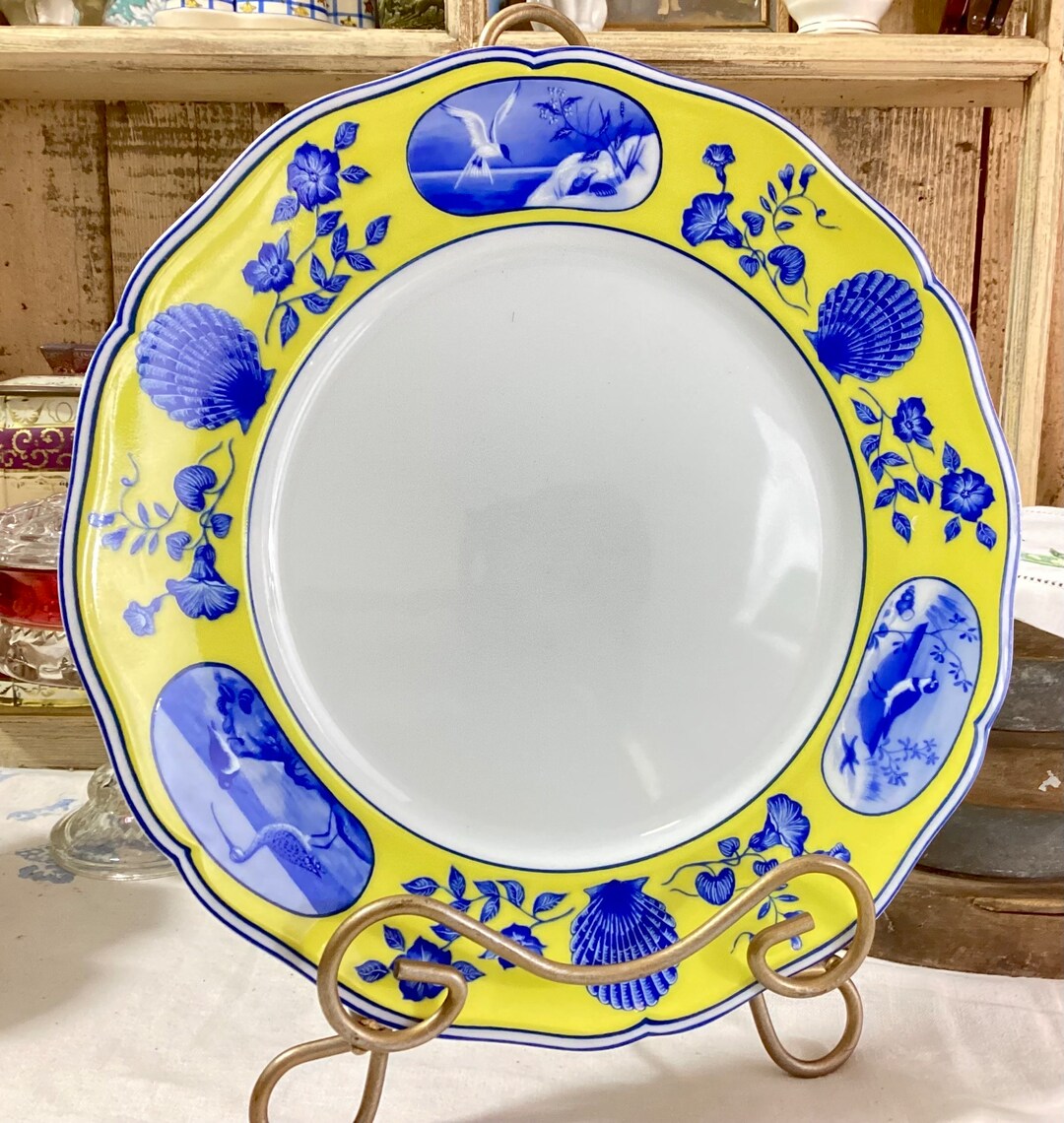 MIKASA TERRASTONE SEA MELODY TWO DINNER PLATES 11 FISH