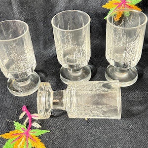 kalinka aquavit  glasses. Finish Glassmaker Iittala, designed by Timo Sarpaneva. Timeless scandanavian glassware by famed designer.