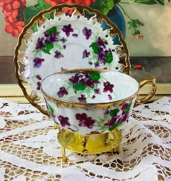 LM Royal Halsey Very Fine Tea Cup and Reticulated Saucer Etsy