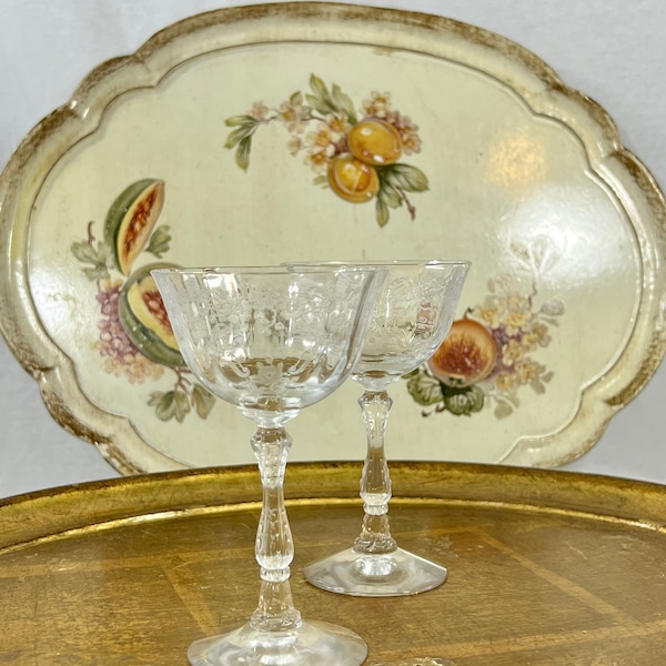 Etched Fostoria Rose Pattern Etsy