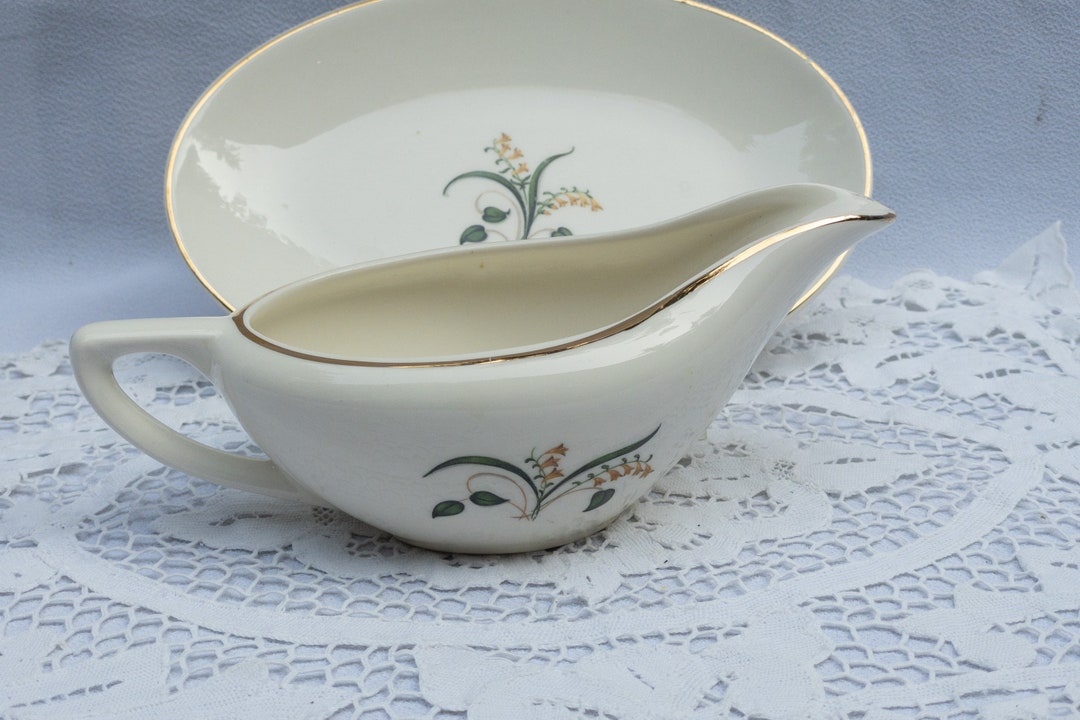 Gravy Boat and Under Plate in the Forsythia Pattern by Knowles Etsy