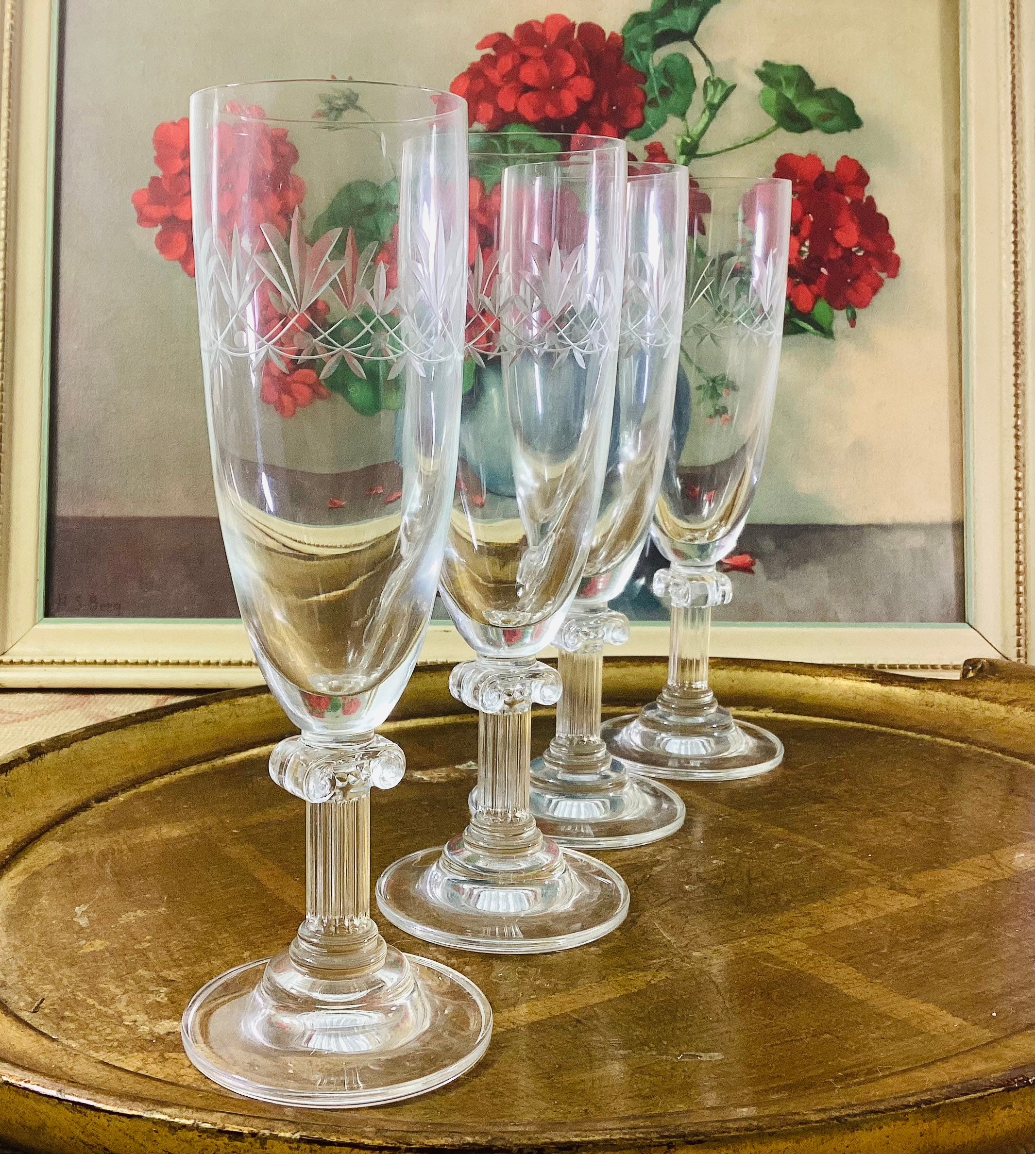Champagne Flutes / Mikasa Panache Clear / Vintage Champagne Flute / Mikasa  Panache Blown Glass / Vintage Mikasa Wedding Glasses / Drinkware 