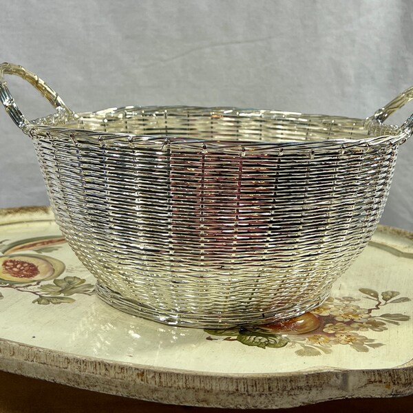 Woven Metal Basket Etsy