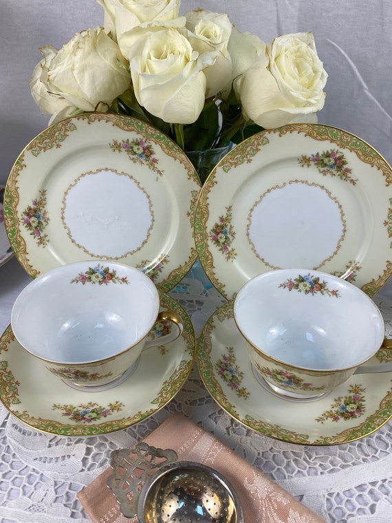 Noritake デザイン皿 Noritake China Trio - Cup, Saucer and Side Plate. Pretty Pink