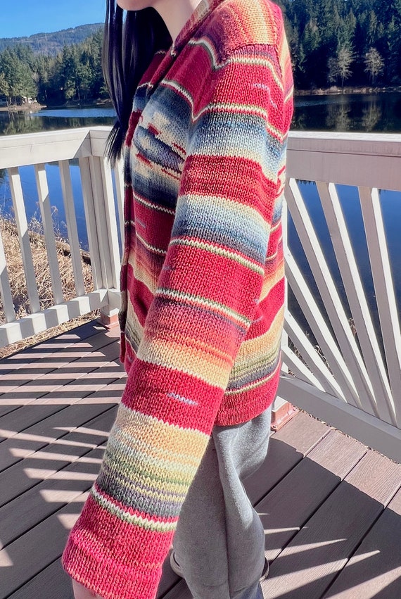 Lauren Ralph Lauren Hand Knit Southwest Cardigan: Silver Buttons