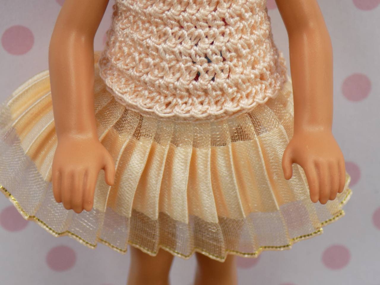 Barbie Chelsea doll clothes top and pleated skirt. Doll Etsy