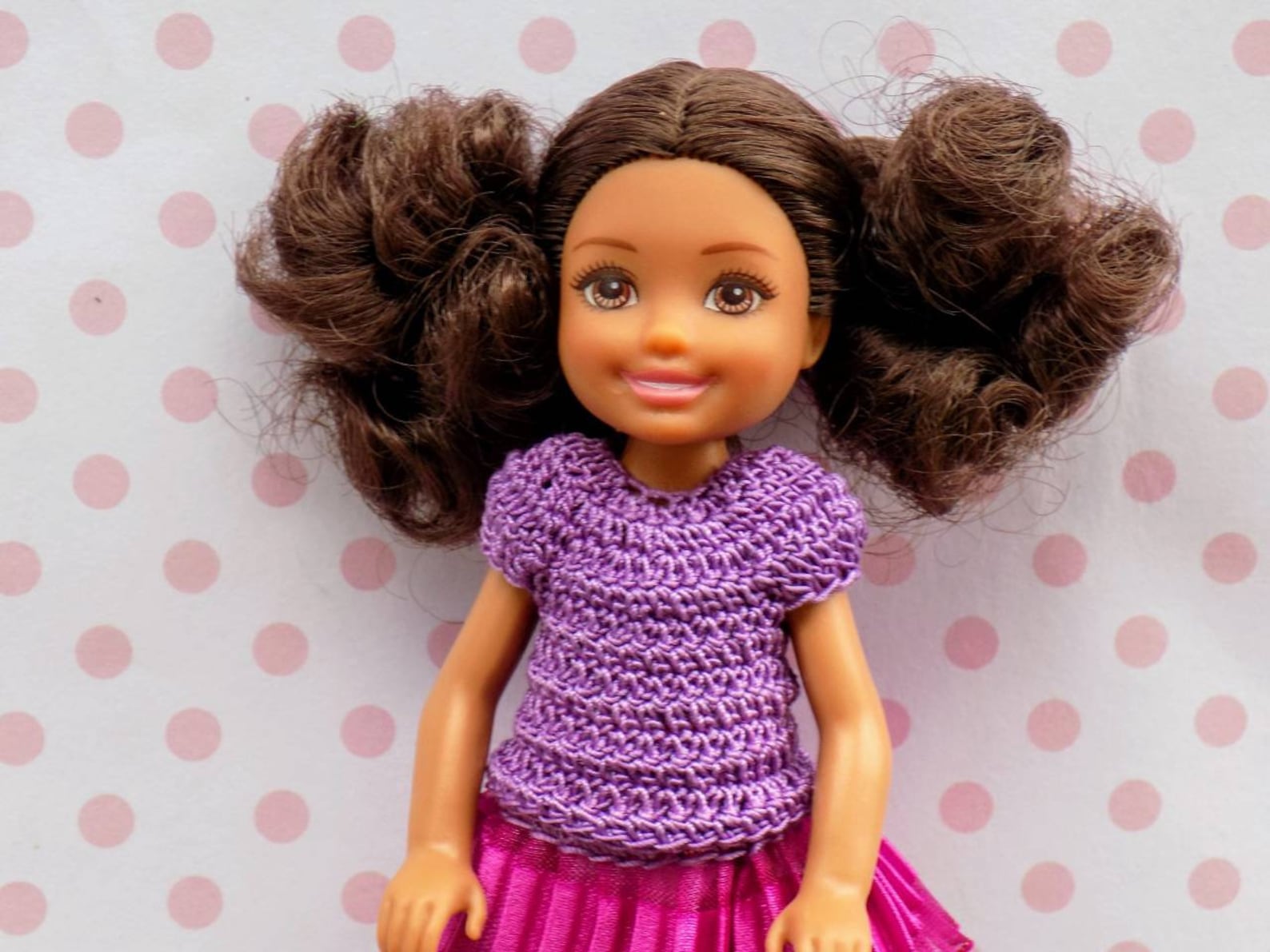 Barbie Chelsea doll clothes top and pleated skirt. Doll | Etsy