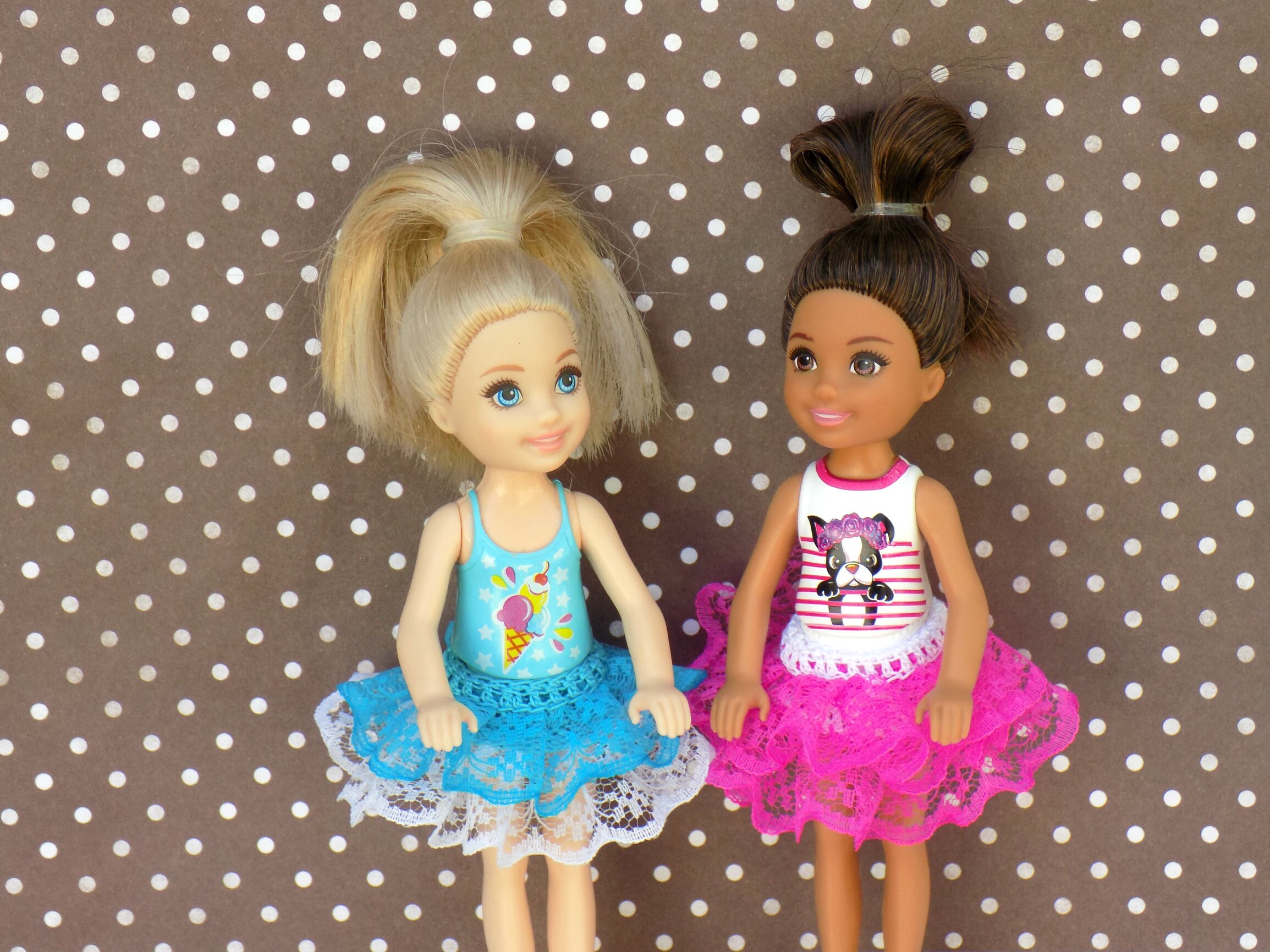 Barbie Chelsea doll clothes top and lace skirt. Crochet Etsy