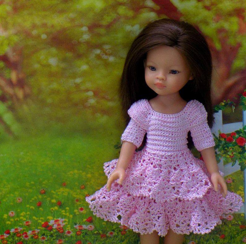 Кукла Паола Рейна. Вязаные платья для кукол Паола Рейна крючком. Платье для средней куклы