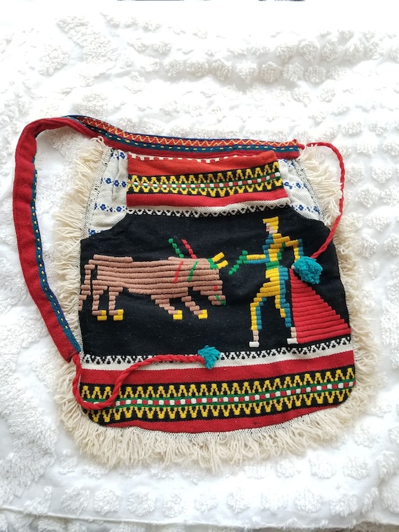 Vintage Bullfighting Matador Woven Waist Apron Dee