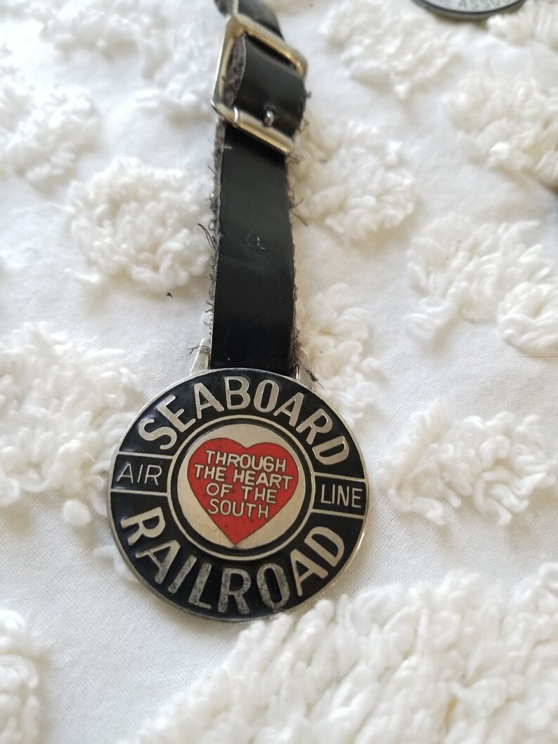 Set of 3 Vintage Pocket Watch Fobs Straps Seaboard Railroad Etsy