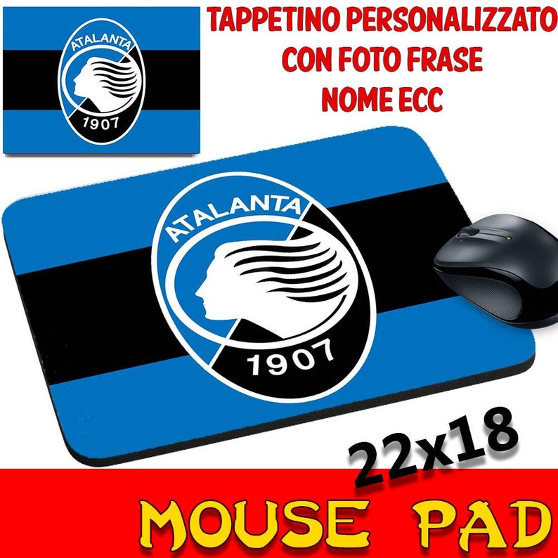 Mouse Pad Customizable Fan Collection Team Atalanta Nerazzurri La Goddess Bergamo Football Other teams on request