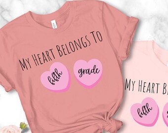 My Heart Belongs to Fifth Grade Shirt, Custom Valentines Day Shirt, Gift for Teacher, Teachers Valentines Day Shirt, Elementary School