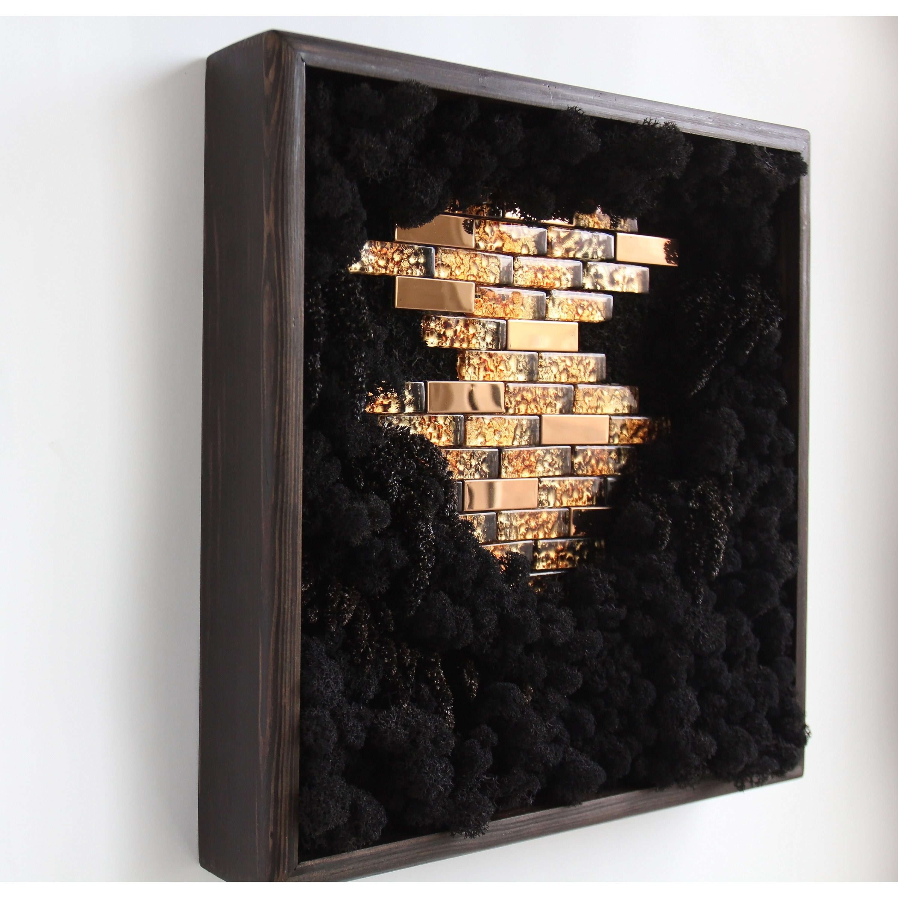 Modern Art Deco wall hanging art Black and Gold home decor Etsy