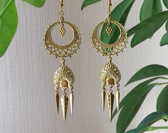 Bohemian golden ethnic chic oriental mystic witchy earrings