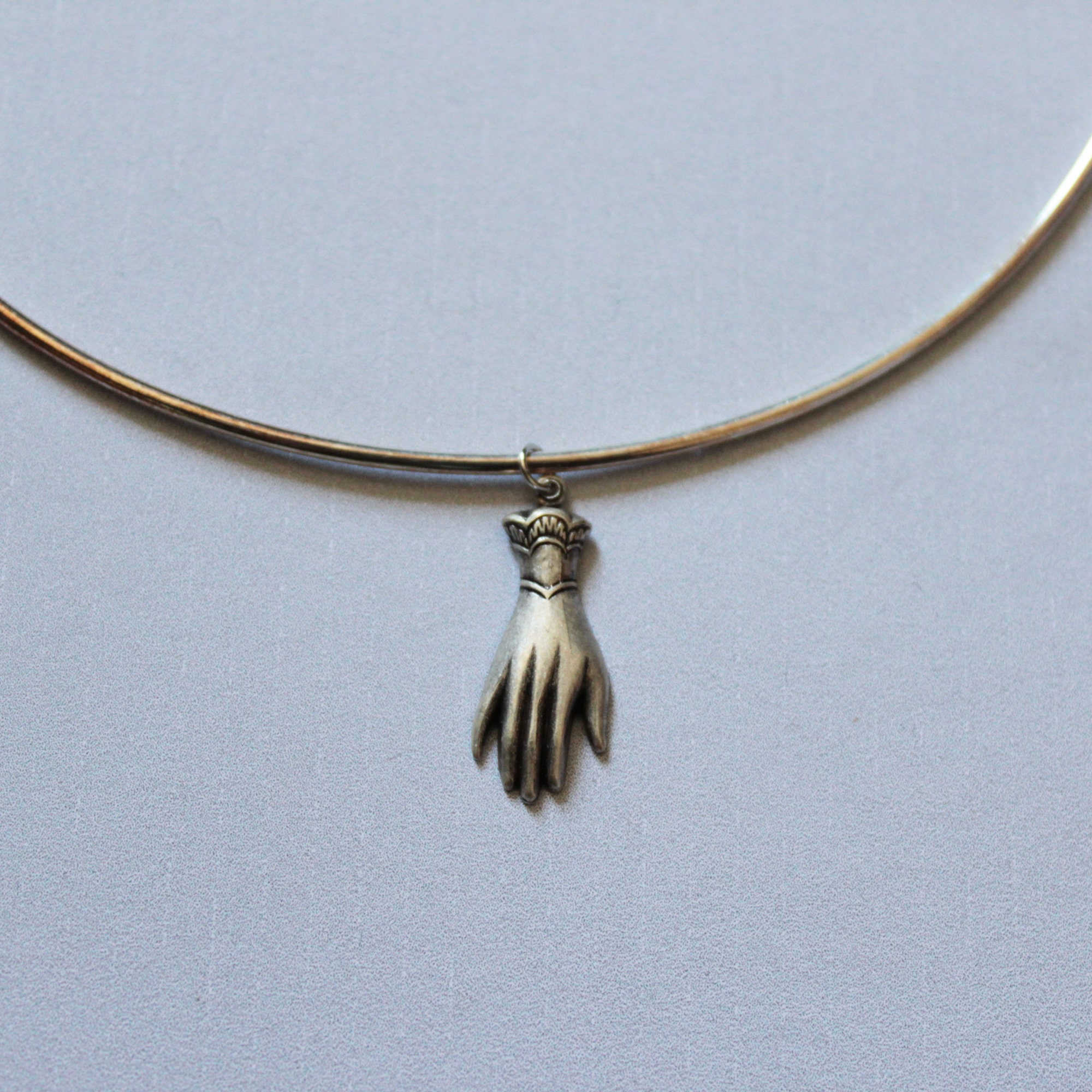 Collier pendentif Khamsa main de Fatma oeil acier argent – Esoterique Paris