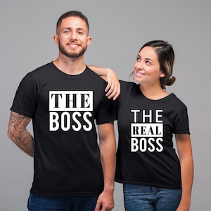 The Boss The Real Boss T Shirt Set | Couple matching T-shirt set  The Real Boss Shirt Tees | Boss Couple T Shirt, Couple gift