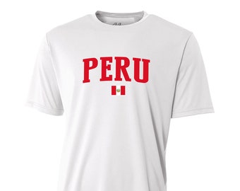 Peru soccer jersey national team  Customized Name and Number for kids , men's and woman's polyester country flag logo  jersey tees