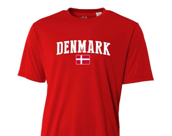Denmark soccer jersey national team  Customized Name and Number for kids , men's and woman's polyester country flag logo  jersey tees