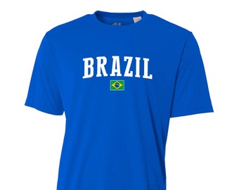 Brazil soccer jersey national team  Customized Name and Number for kids , men's and woman's polyester country flag logo  jersey tees