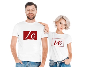 Valentines Day Couples Unisex Shirts funny " LOVE " design- matching couple tees valentine the best gifts